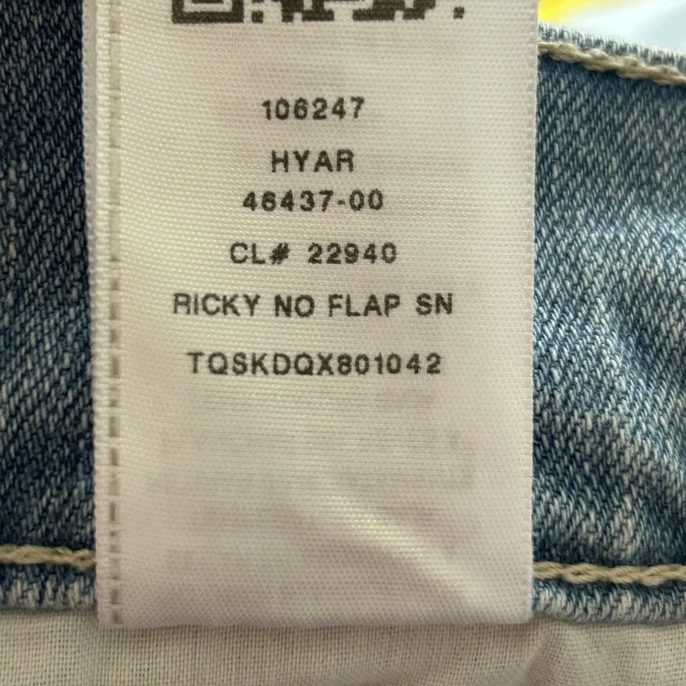 True Religion Ricky Jeans Mens 34x34 Blue Light Wash Straight Lot 2‎ No Flap